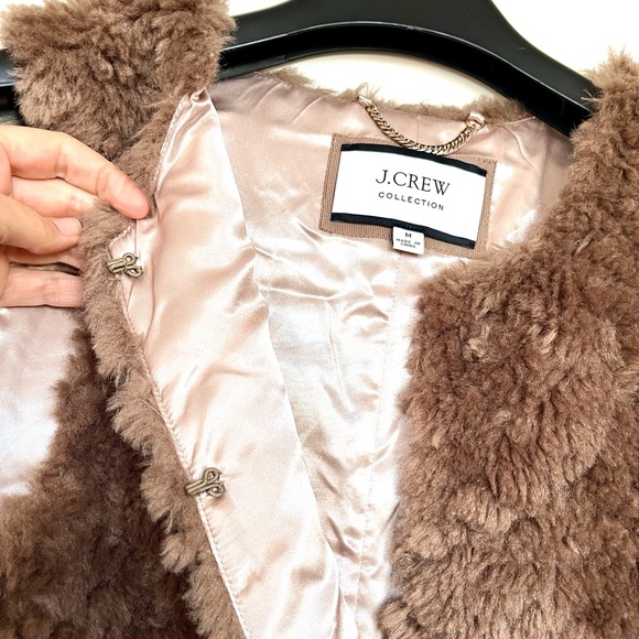 J.CREW LONG SHERPA FAUX FUR VEST - Picture 4 of 6